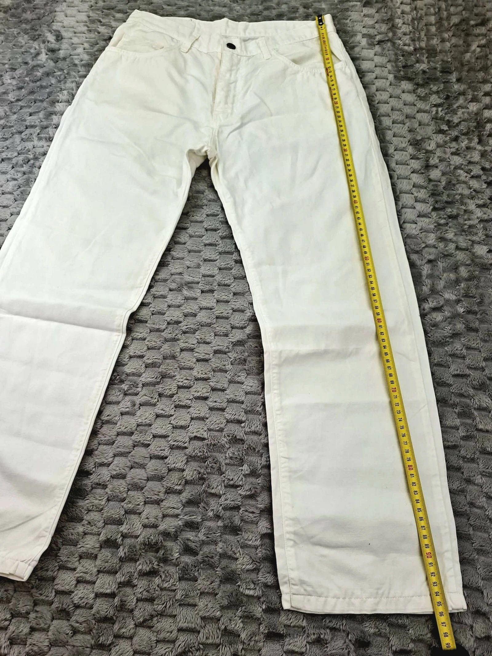LACOSTE Pantalon vintage en lin et coton blanc des années 80 90 style preppy rétro – photo 14